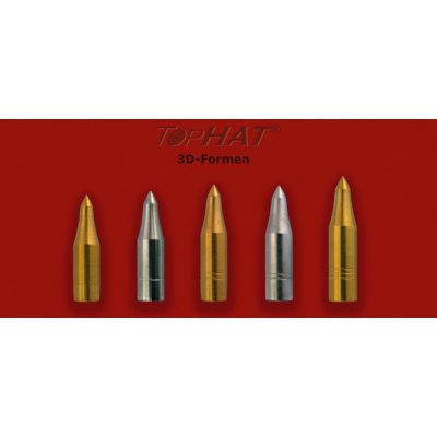 TopHat® Stahl Ni Spitze 3 D mit Gewinde für Holzpfeile 11/32 - 100 grain