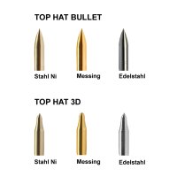 TopHat® Stahl Ni Spitze Bullet mit Gewinde für Holzpfeile 5/16 - 70 grain